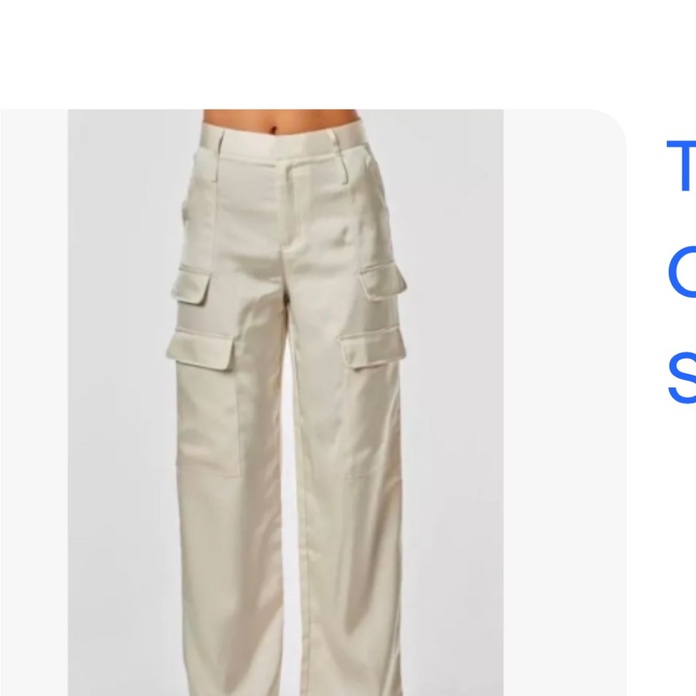 Women's Cream Cargo Pants